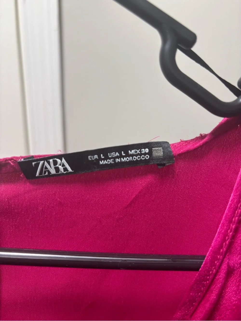 Zara Fuchsia Satin Dress - Picture 3 of 7